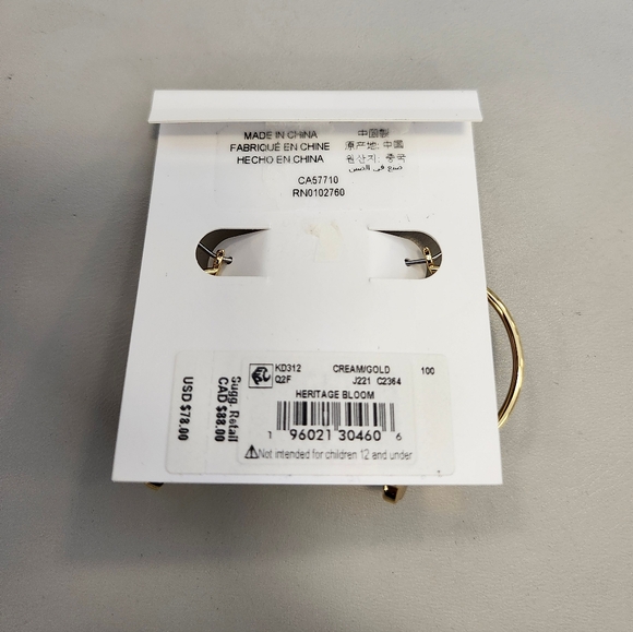 NWT Kate Spade Gold-Tone Heritage Bloom Hoop Earrings - Picture 3 of 3